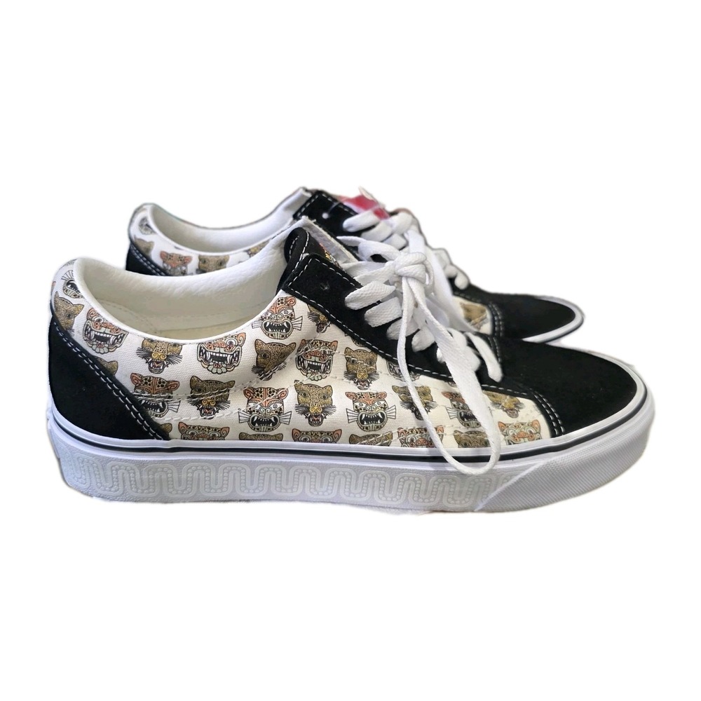 VANS Old Skool Jaguar Black Suede Canvas Shoes Mens Size 8.5 Womens 10 Sneakers
